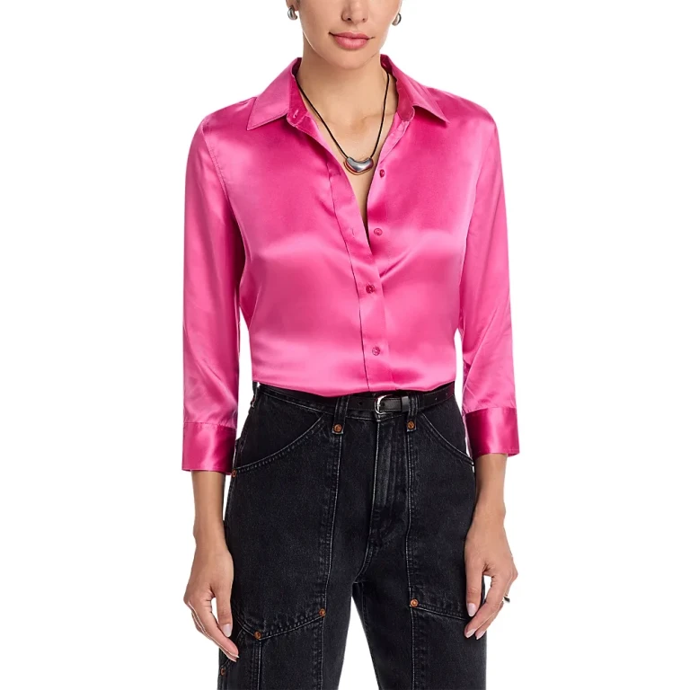 L'Agence Dani Silk Charmeuse Blouse