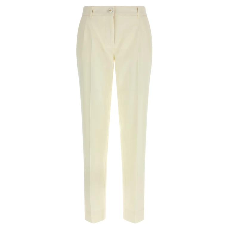Dolce & Gabbana White Virgin Wool Dress Pants - Women