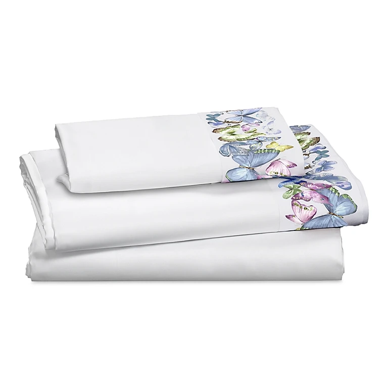 Dea Luxury Linens Palm Beach Farfalle Butterfly Sateen Sheet Set, King