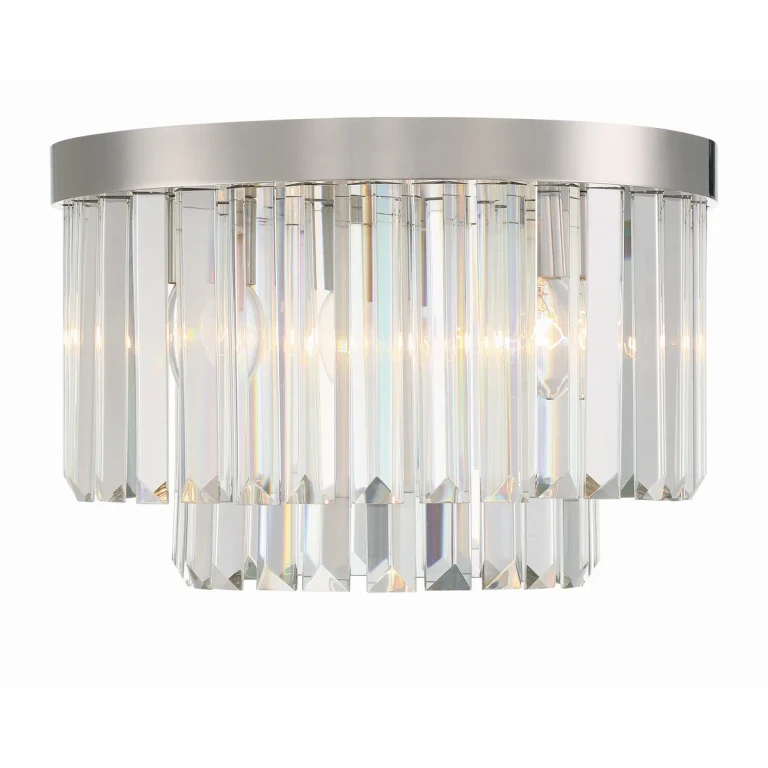 Polished Nickel Four Light Flush Mount from the Hayes Collection