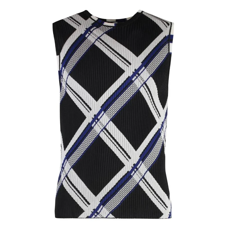 Burberry Check Jacquard-Knitted Silk Vest