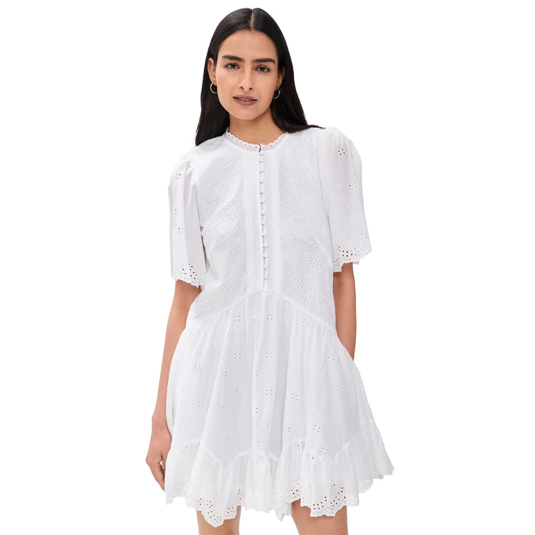 Madewell Eyelet Mini Dress White 2