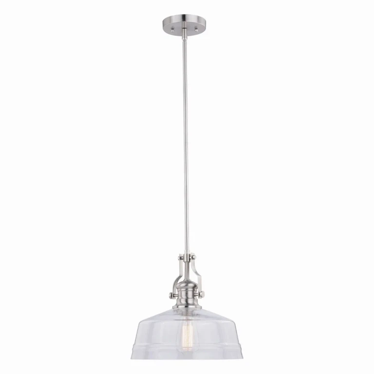 Satin Nickel One Light Pendant from the Beloit Collection