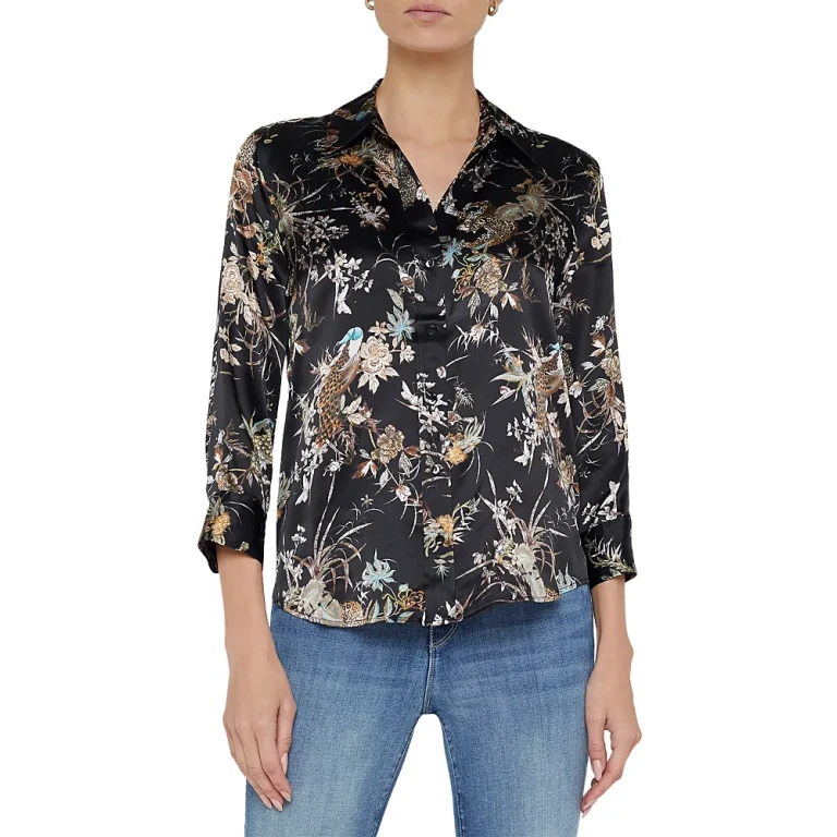 L'Agence Dani Silk 3/4 Sleeve Blouse
