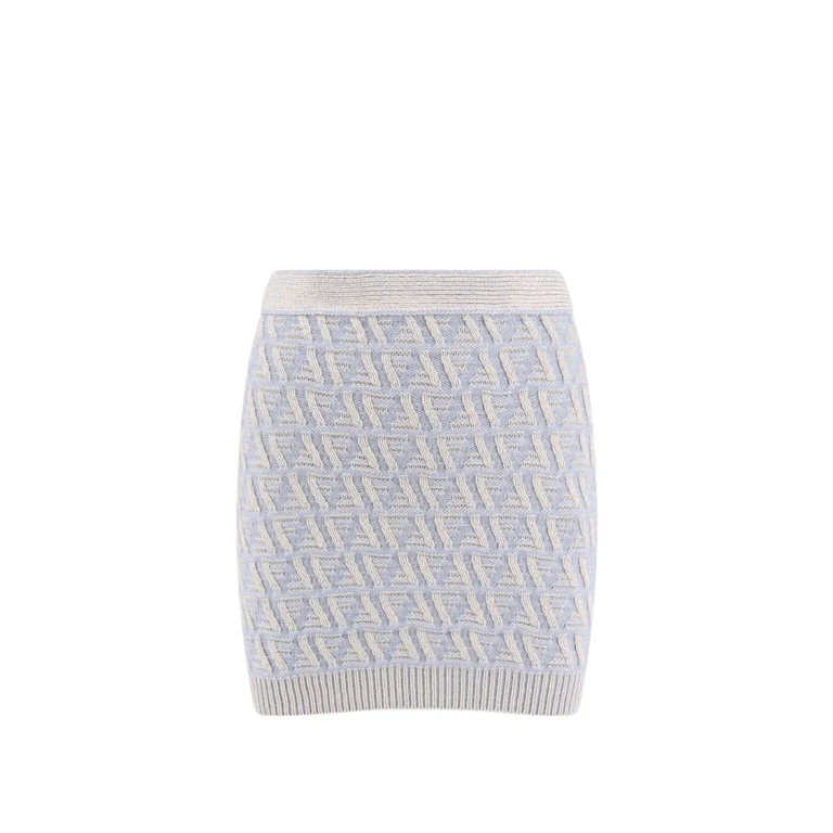 Fendi Embroidered Silk Blend Mini Skirt