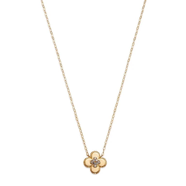 Diamond Clover Pendant Necklace