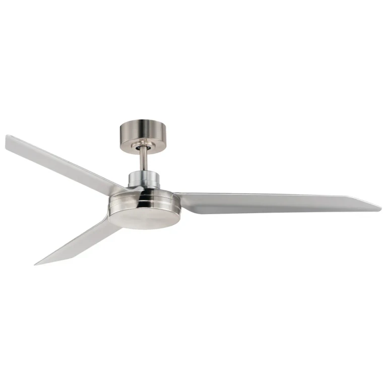 Satin Nickel 52"Outdoor Ceiling Fan from the Ultra Slim Collection