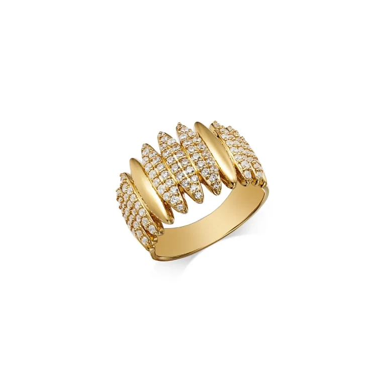 14K Yellow Gold Diamond Ring, 0.75 tcw