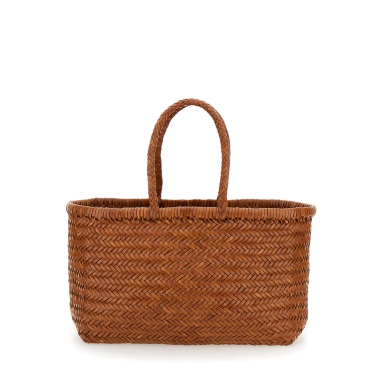 Dragon Diffusion bamboo Triple Jump Light Brown Tote Bag With Two Top Handles In Leather For Women