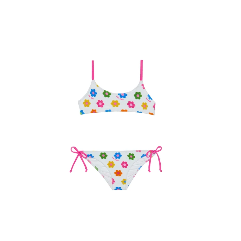 Mc2 Saint Barth Girl Bralette Bikini With Daisies