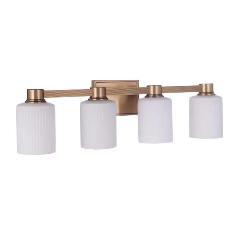 Bretton 4-Light Bathroom Vanity Light in Satin Brass