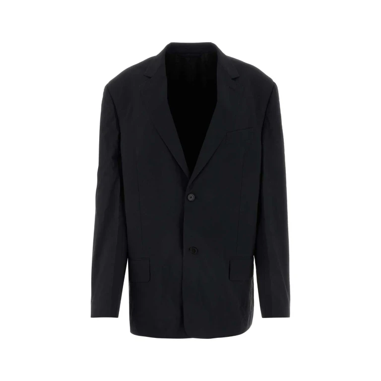 Balenciaga Black Nylon Oversize Blazer