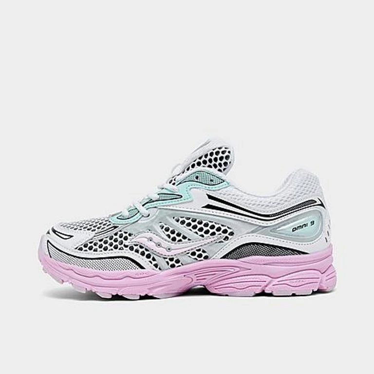 Saucony Girls' Big Kids Omni 9 Casual Shoes in White/Lilac Size: 3.5