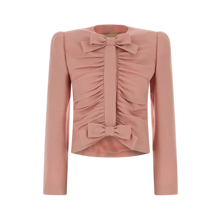 Valentino Garavani Pink Wool Blazer Libertyrose Giacche E Gilet - Women