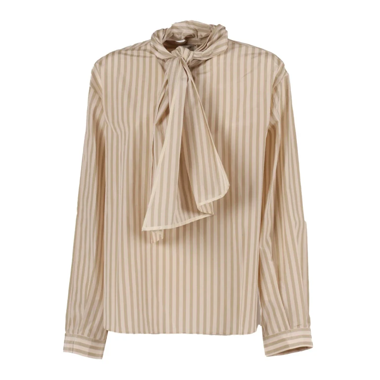 Forte_Forte Taffeta Striped Shirt With Removable Bow