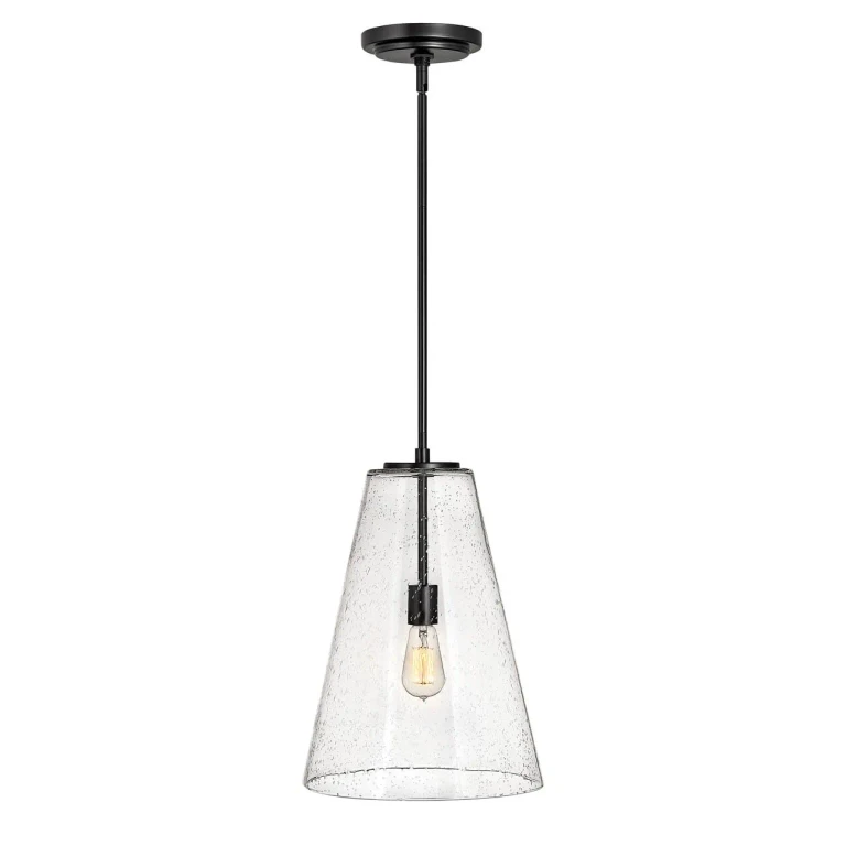 Satin Black LED Pendant from the Vance Collection