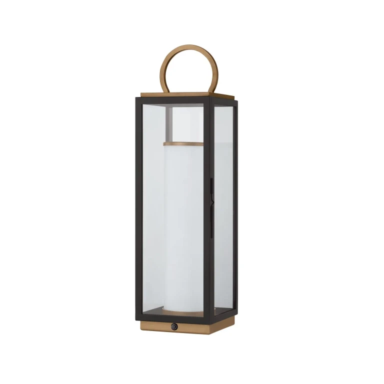 Patina Brass Textured Black LED Table Lamp from the Gareth Collection