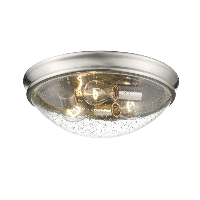 Brushed Nickel Three Light Flushmount