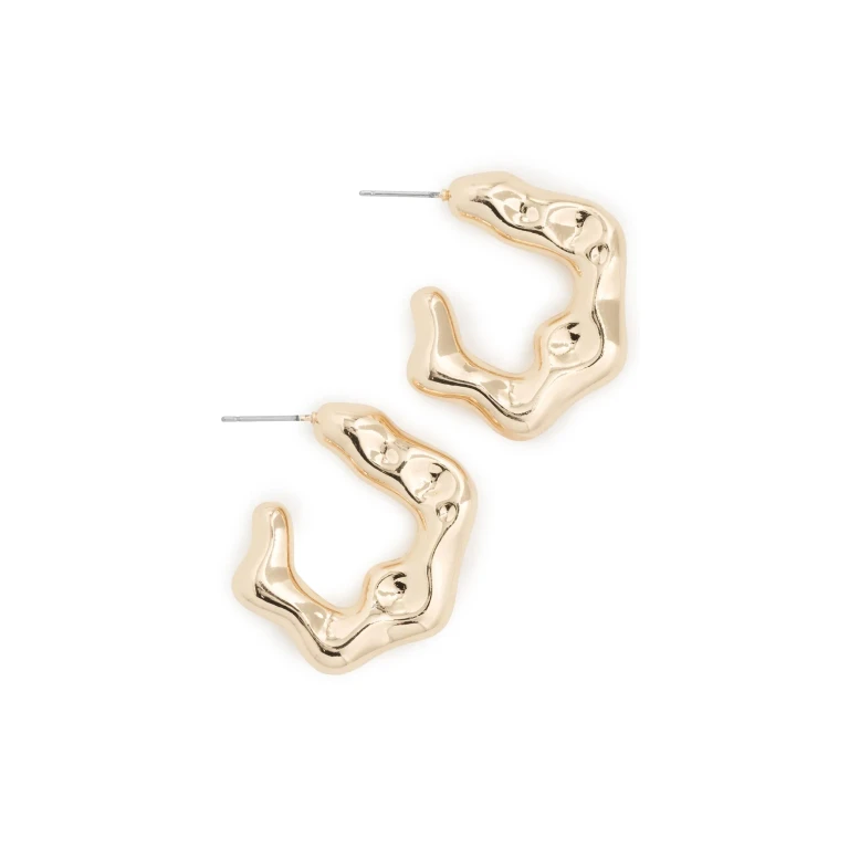 Ettika Bubble Wave Hoop Earrings Gold One Size