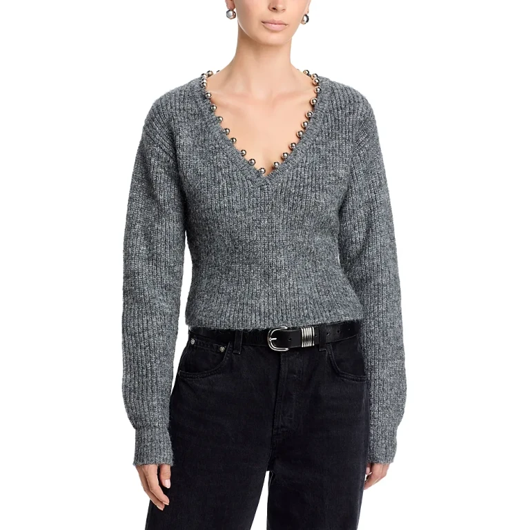 Blanknyc Silver Lining Metallic Trim Sweater