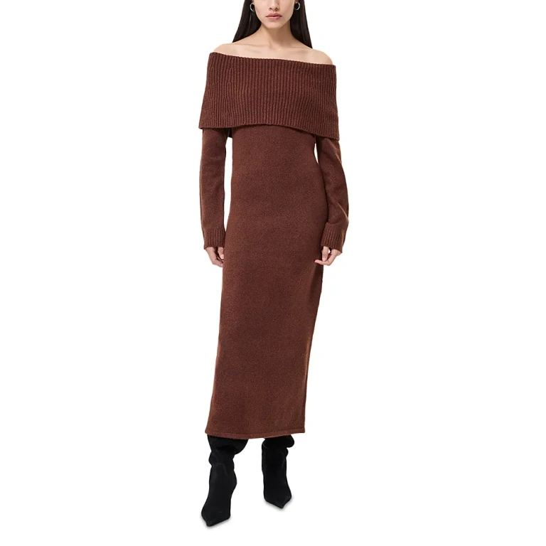 French Connection Emilia Knit Off-the-Shoulder Dress