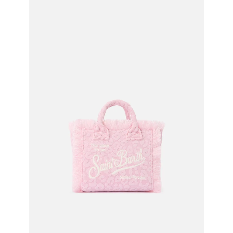 Mc2 Saint Barth Terry Effect Vanity Mini Bag With Raised Leopard Pattern Pink - Unisex