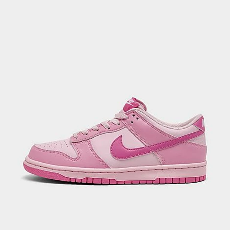 Nike Big Kids Dunk Low Casual Shoes in Pink Rise/Pink Foam/White Size: 3.5