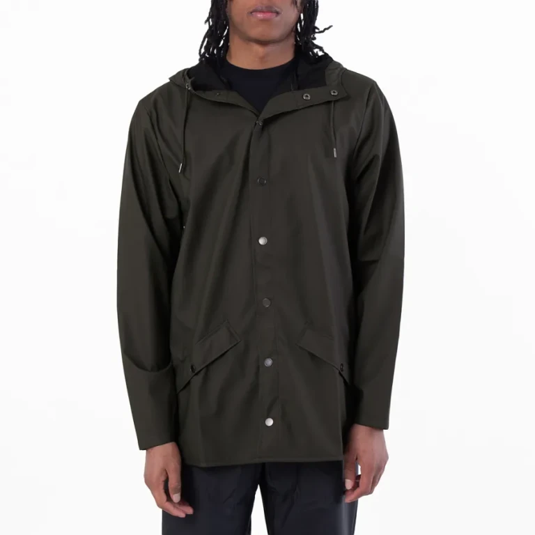 Green Waterproof Hooded Rain Jacket