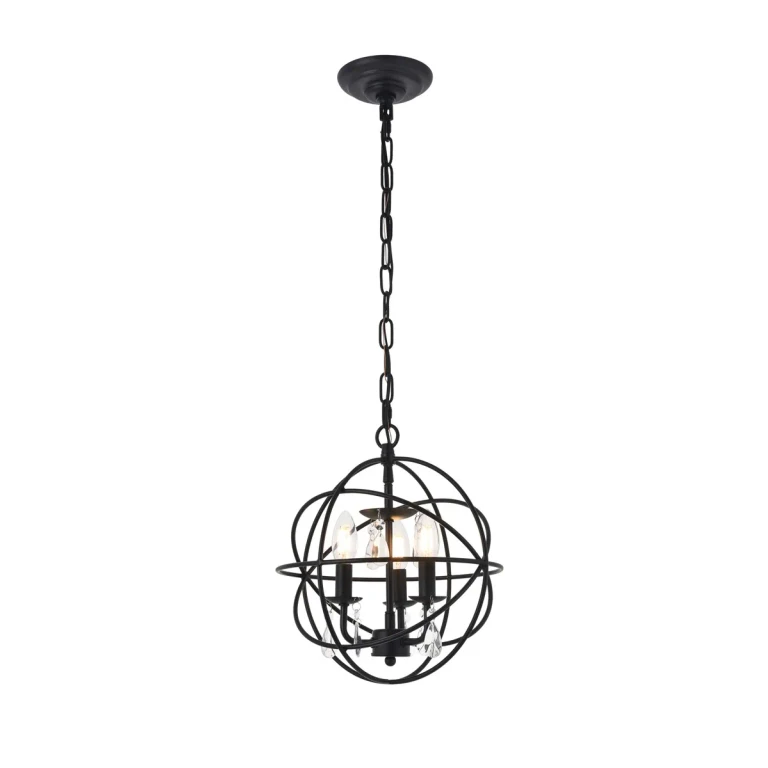 Matte Black Three Light Pendant from the Wallace Collection