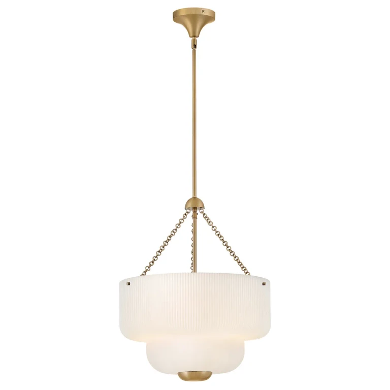 Lacquered Brass LED Pendant from the Adella Collection
