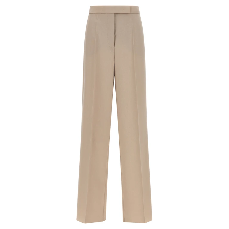 Max Mara Beige Virgin Wool Dress Pants - Women