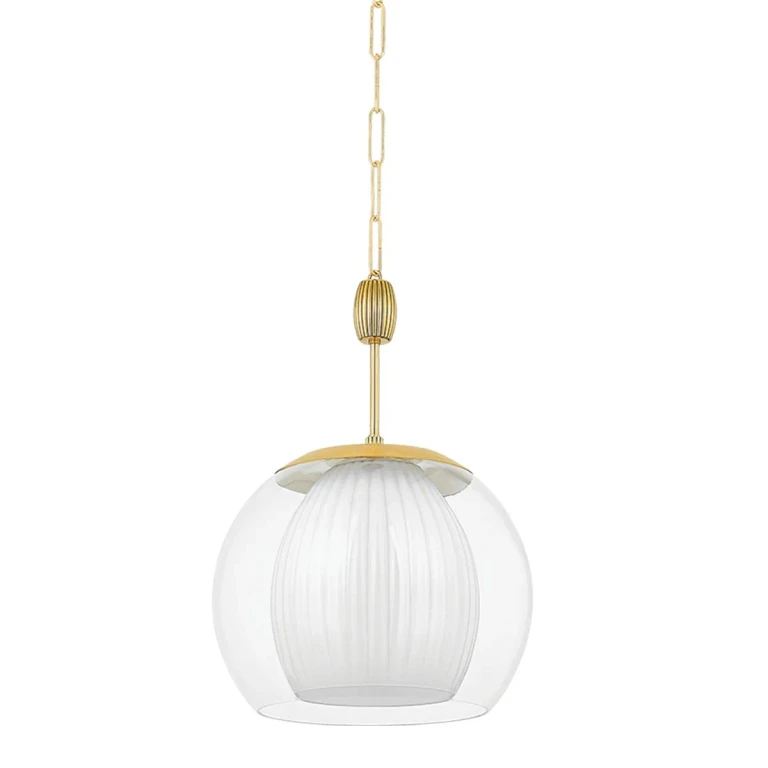 Aged Brass Pendant from the Clementon Collection