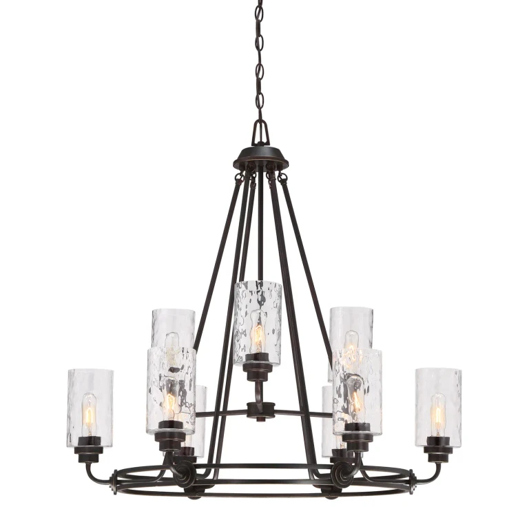 Old English Bronze Nine Light Chandelier from the Gramercy Park Collection