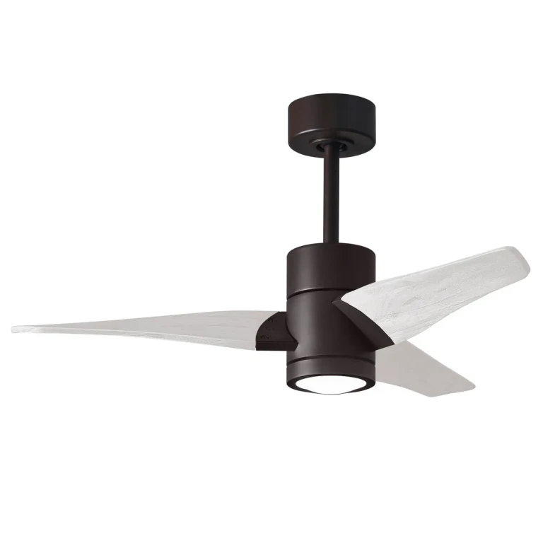 Super Janet 6-Speed DC 42" Ceiling Fan w/ Integrated Light Kit in Textured Bronze with Matte White blades