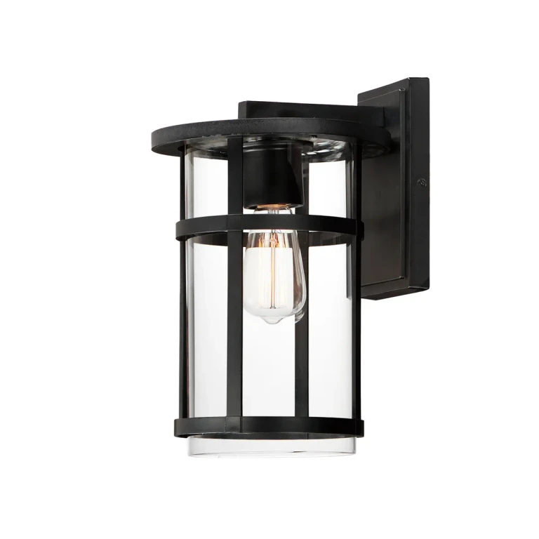 Black One Light Outdoor Wall Sconce from the Clyde Vivex Collection