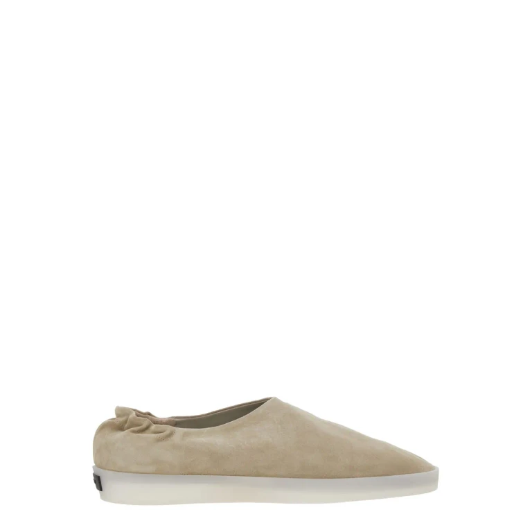 Fear of God Beige Mules With Logo Patch On The Back And Elasticized Heel In Suede Man
