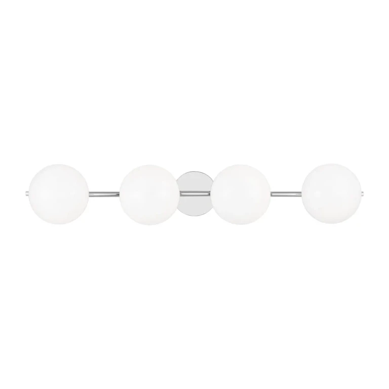 Chrome Bathroom Vanity Light from the Lune Collection