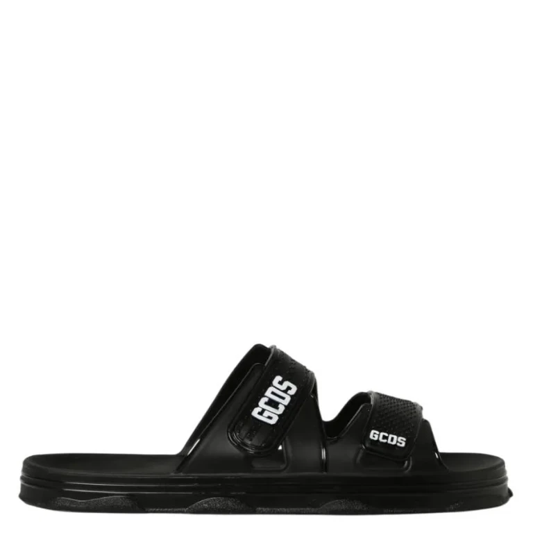 GCDS Black Logo Rubber Slides