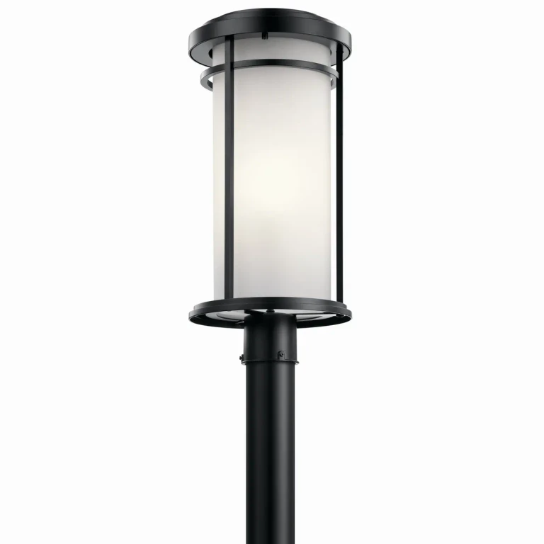 Toman 1-Light Outdoor Post Lantern in Black