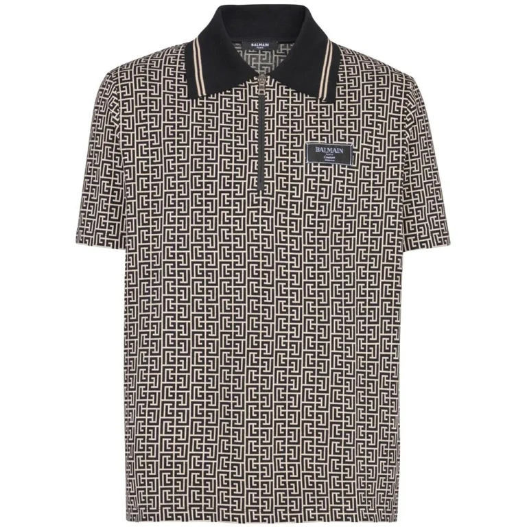 Balmain Labyrinth 提花 Polo 衫