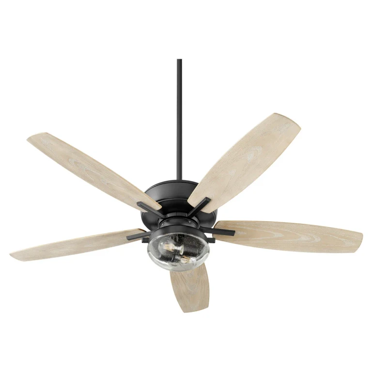 Textured Black Noir 52"Patio Fan from the Breeze Patio Collection