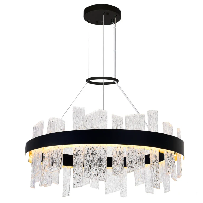 Black & Satin Gold LED Chandelier from the Guadiana Collection