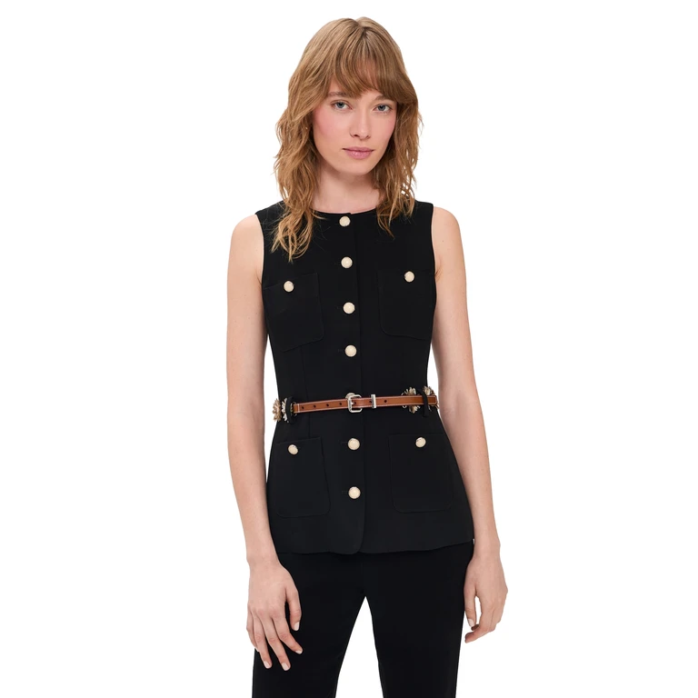 Cinq à Sept Sunflare Belt Kole Vest Black/Champagne XS