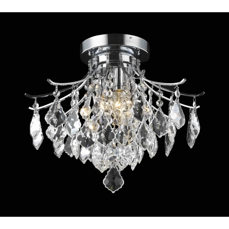 Chrome Three Light Flush Mount from the Amelia Collection