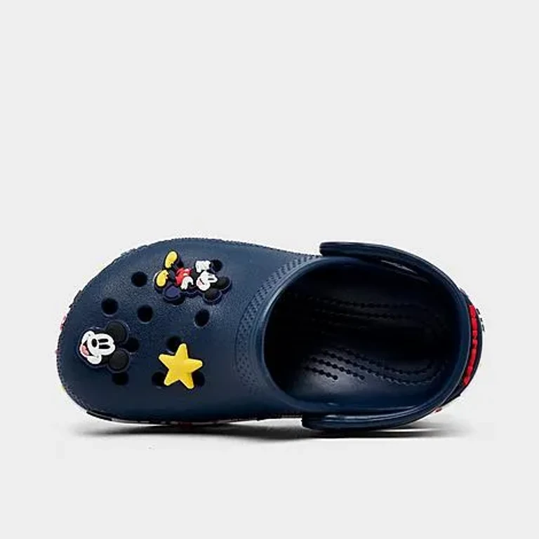 Crocs Kids Toddler x Disney Mickey & Friends Classic Clog Shoes in Navy/White/Multi Size: 4.0