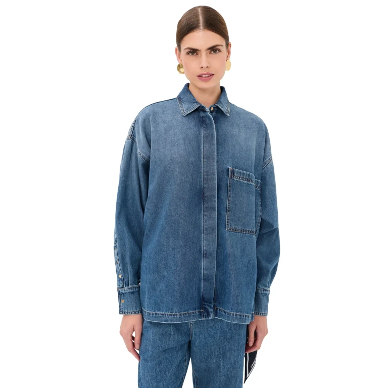 DARKPARK Paola Tencel Denim Wrapped Shirt Blue Oslo L