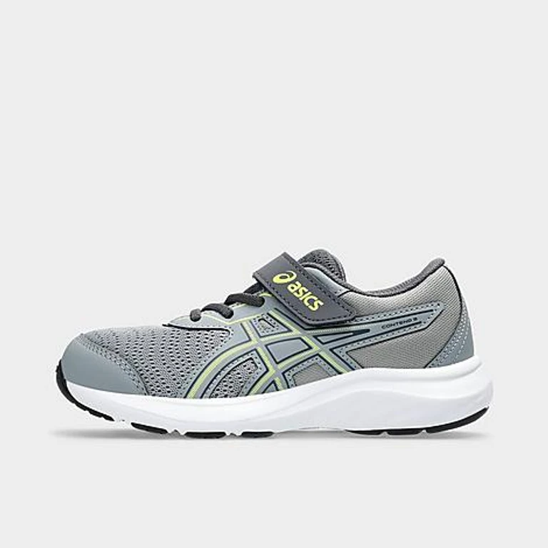Asics Little Kids Contend 9 Running Shoes in Gravel/Citron Size: 1.0