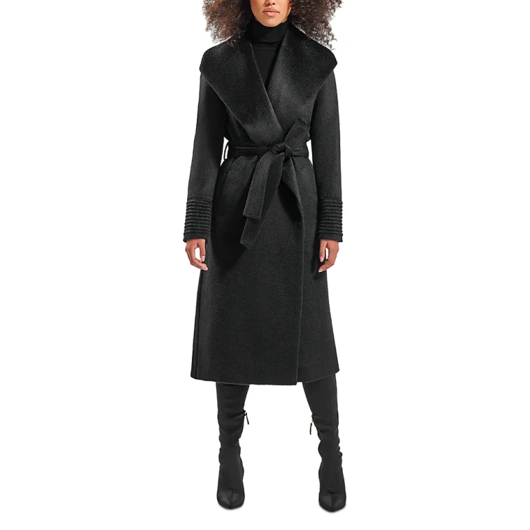 Sentaler Suri Alpaca Blend Shawl Collar Wrap Coat