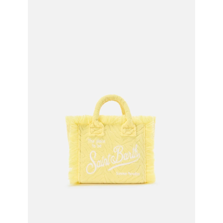 Mc2 Saint Barth Terry Effect Vanity Mini Bag With Raised Zebra Pattern Yellow - Unisex