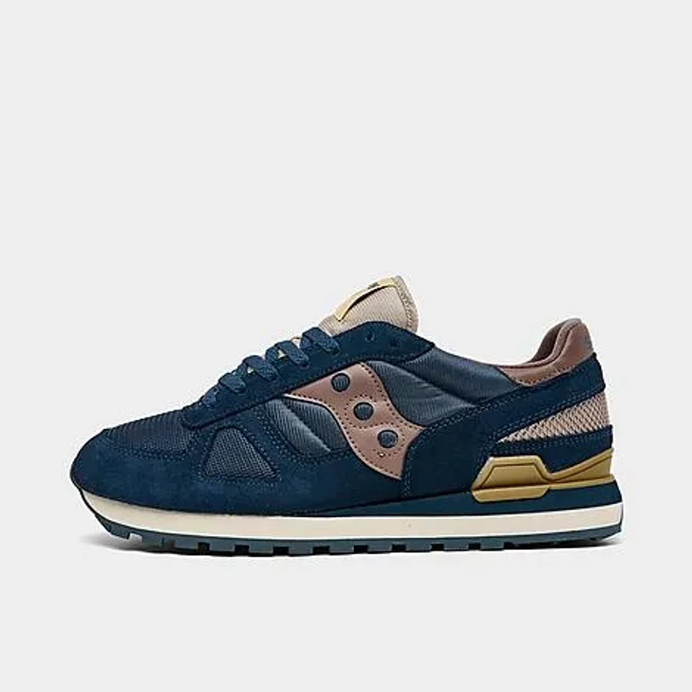 Saucony Men's Shadow Original Casual Shoes in Navy/Brown Size: 7.5